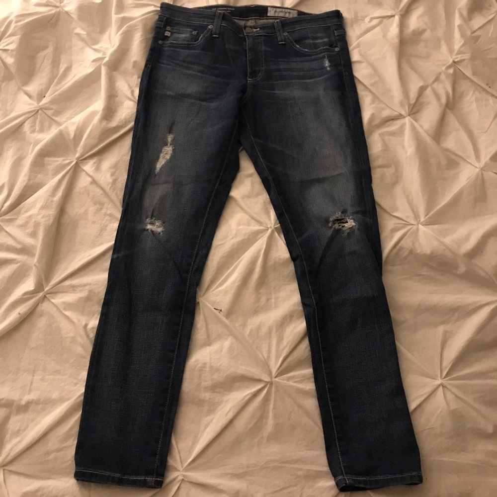 Ag skinny ankle destroyed leggings jean